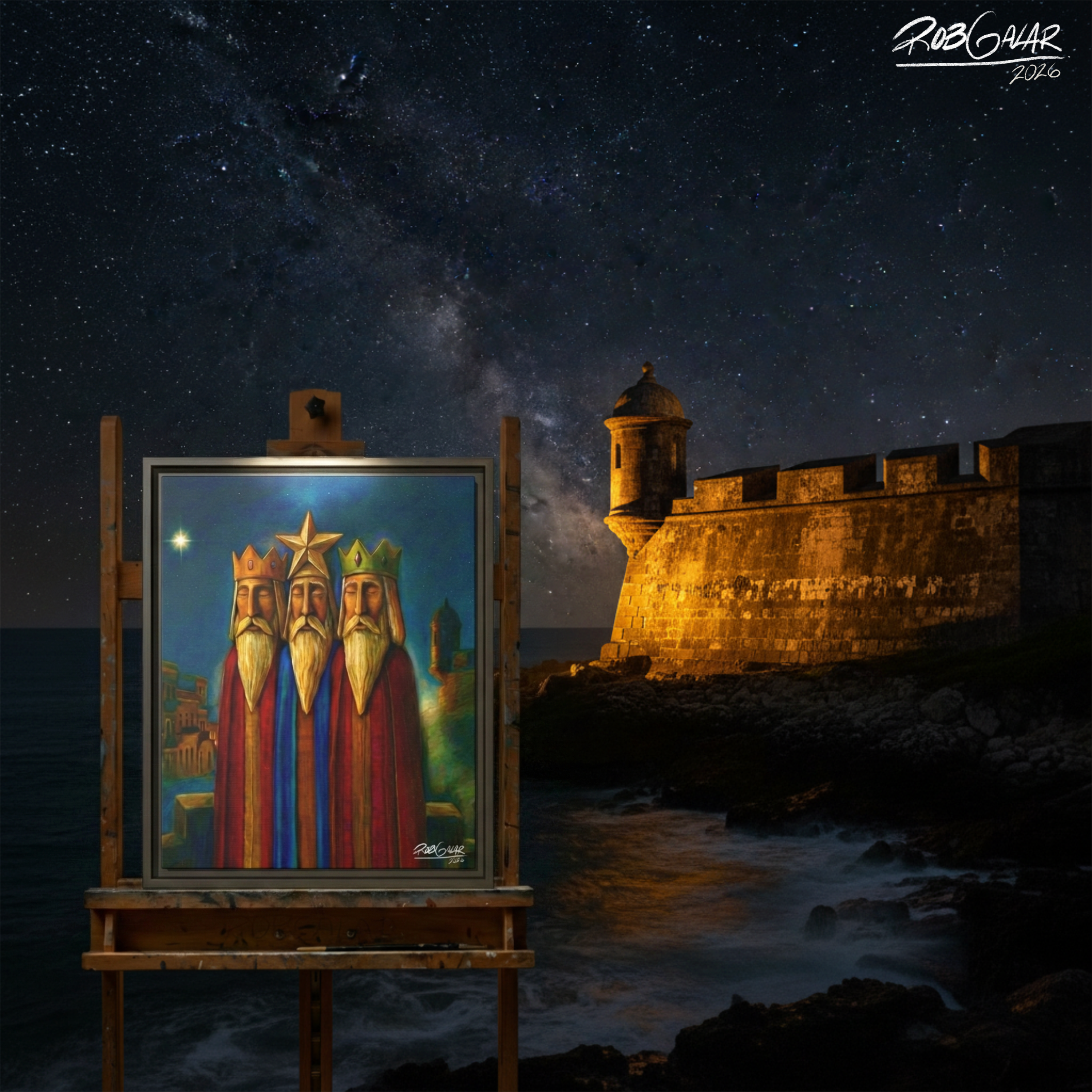 ¡REYES EN EL MORRO! - Completa tu orden en 3 PASOS / LLÉVATE una OBRA DE ARTE (Matte) en PRINT CANVAS, ENMARCADA, ÚNICA, con un ARTE MUY LIMITADO creado por un artista puertorriqueño.