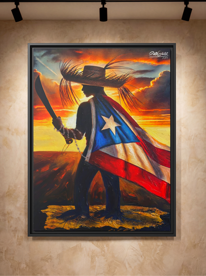 Completa tu orden en 3 pasos rápidos | Llévate la obra de arte de edición limitada - “YO DEFIENDO MI TIERRA” hecha por pintor puertorriqueño, en canvas de ALTA CALIDAD, enmarcada PREMIUM y entrega GRATIS a tu ciudad (ANTES QUE ACABE EL TIEMPO)
