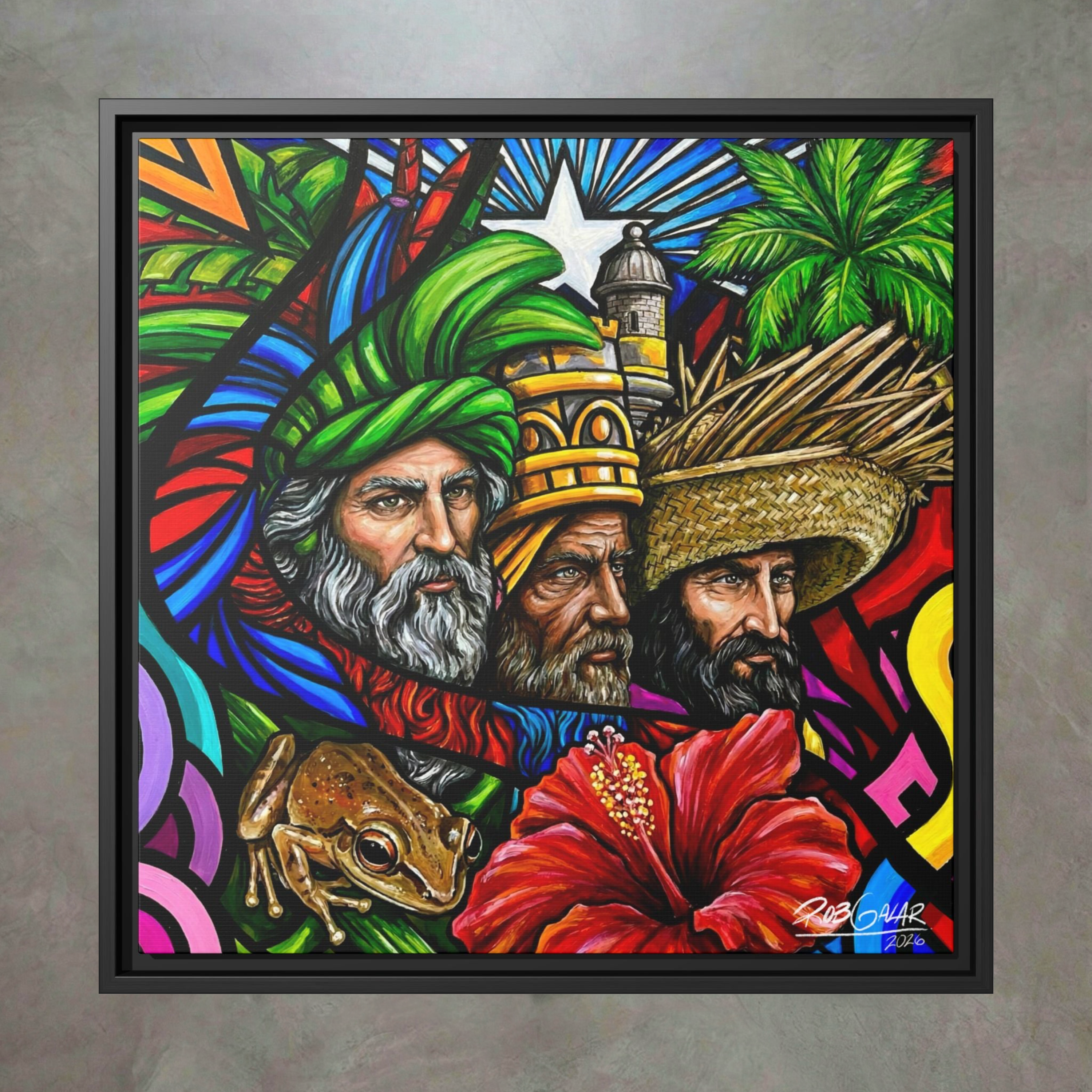 TRES REYES DE ENERO! - Completa tu orden en 3 PASOS / LLÉVATE una OBRA DE ARTE (Matte) en PRINT CANVAS, ENMARCADA, ÚNICA, con un ARTE MUY LIMITADO creado por un artista puertorriqueño. LISTA Y PERFECTA para coleccionar ó REGALAR esta NAVIDAD!