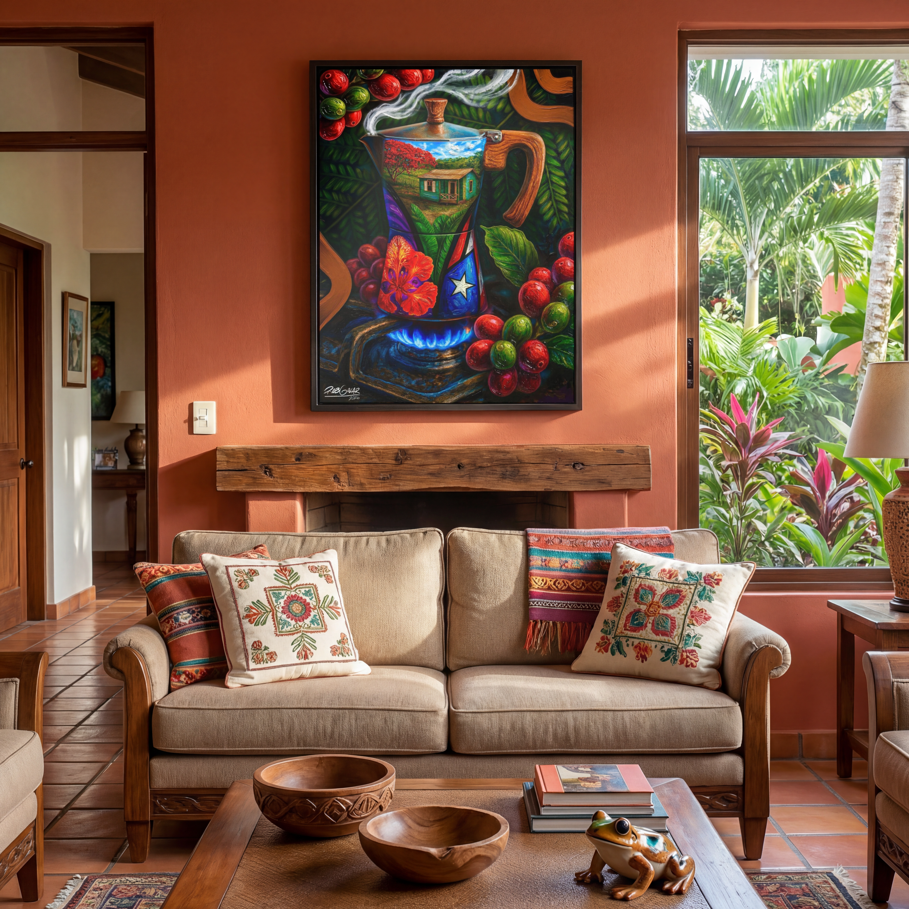 CAFÉ RICO! - Completa tu orden en 3 PASOS / LLÉVATE una OBRA DE ARTE (Matte) en PRINT CANVAS, ENMARCADA y ÚNICA en su especie. ARTE MUY LIMITADO creado por artista puertorriqueño. ¡LISTA Y PERFECTA para coleccionar!