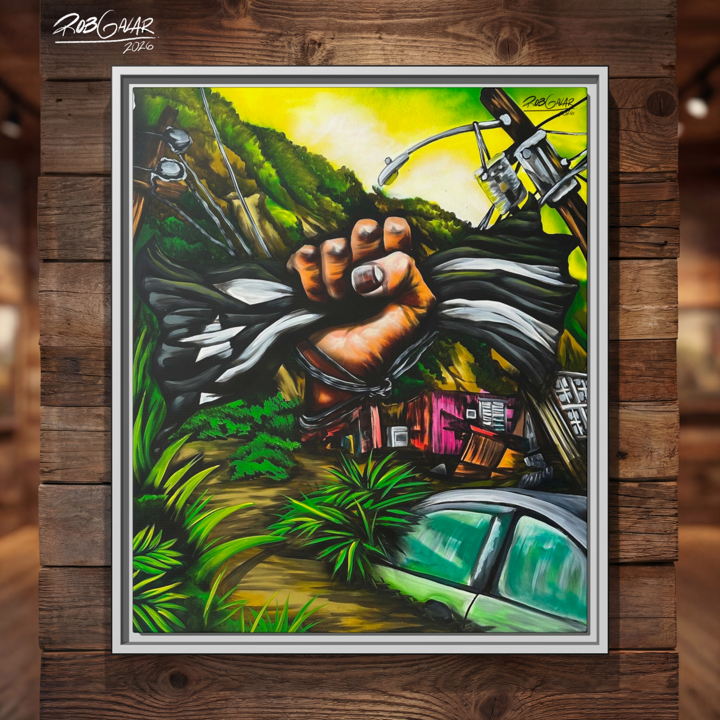 HURACÁN MARÍA - Completa tu orden en 3 PASOS / Compra una OBRA DE ARTE EXCLUSIVA con impresión en CANVAS de ALTA CALIDAD, ENMARCADO PREMIUM y envío GRATUITO. Arte limitada, creada por artista puertorriqueño. ¡LISTA PARA TU ELECCIÓN!