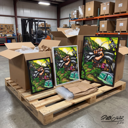 HURACÁN MARÍA - Completa tu orden en 3 PASOS / Compra una OBRA DE ARTE EXCLUSIVA con impresión en CANVAS de ALTA CALIDAD, ENMARCADO PREMIUM y envío GRATUITO. Arte limitada, creada por artista puertorriqueño. ¡LISTA PARA TU ELECCIÓN!