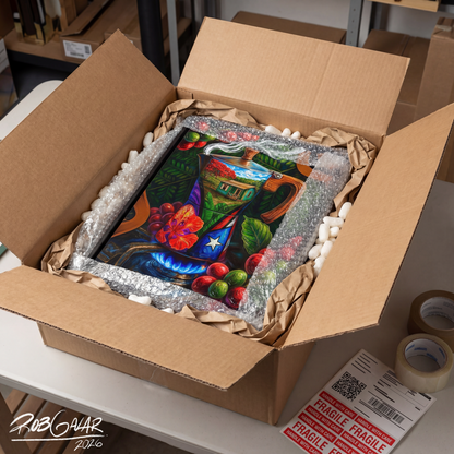 Completa tu orden en 3 pasos rápidos | Llévate la obra de arte de edición limitada - “CAFÉ RICO” hecha por pintor puertorriqueño, en canvas de ALTA CALIDAD, enmarcada PREMIUM y entrega GRATIS a tu ciudad (ANTES QUE ACABE EL TIEMPO)