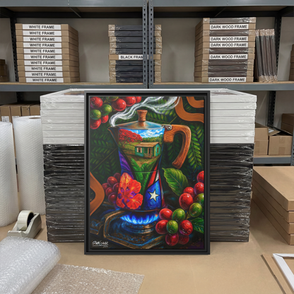 Completa tu orden en 3 pasos rápidos | Llévate la obra de arte de edición limitada - “CAFÉ RICO” hecha por pintor puertorriqueño, en canvas de ALTA CALIDAD, enmarcada PREMIUM y entrega GRATIS a tu ciudad (ANTES QUE ACABE EL TIEMPO)