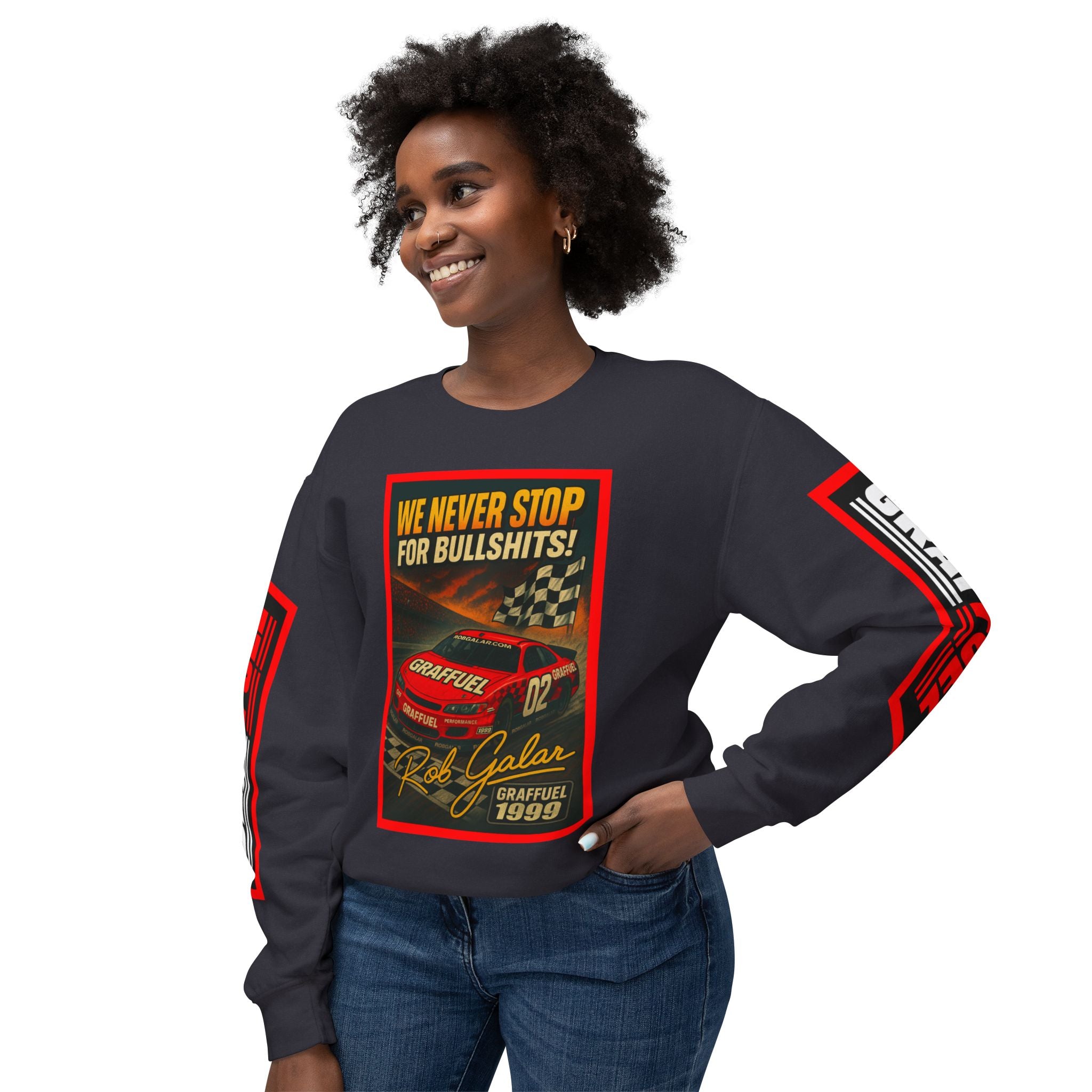 NEVER STOP! Crewneck Sweatshirt (Black)
