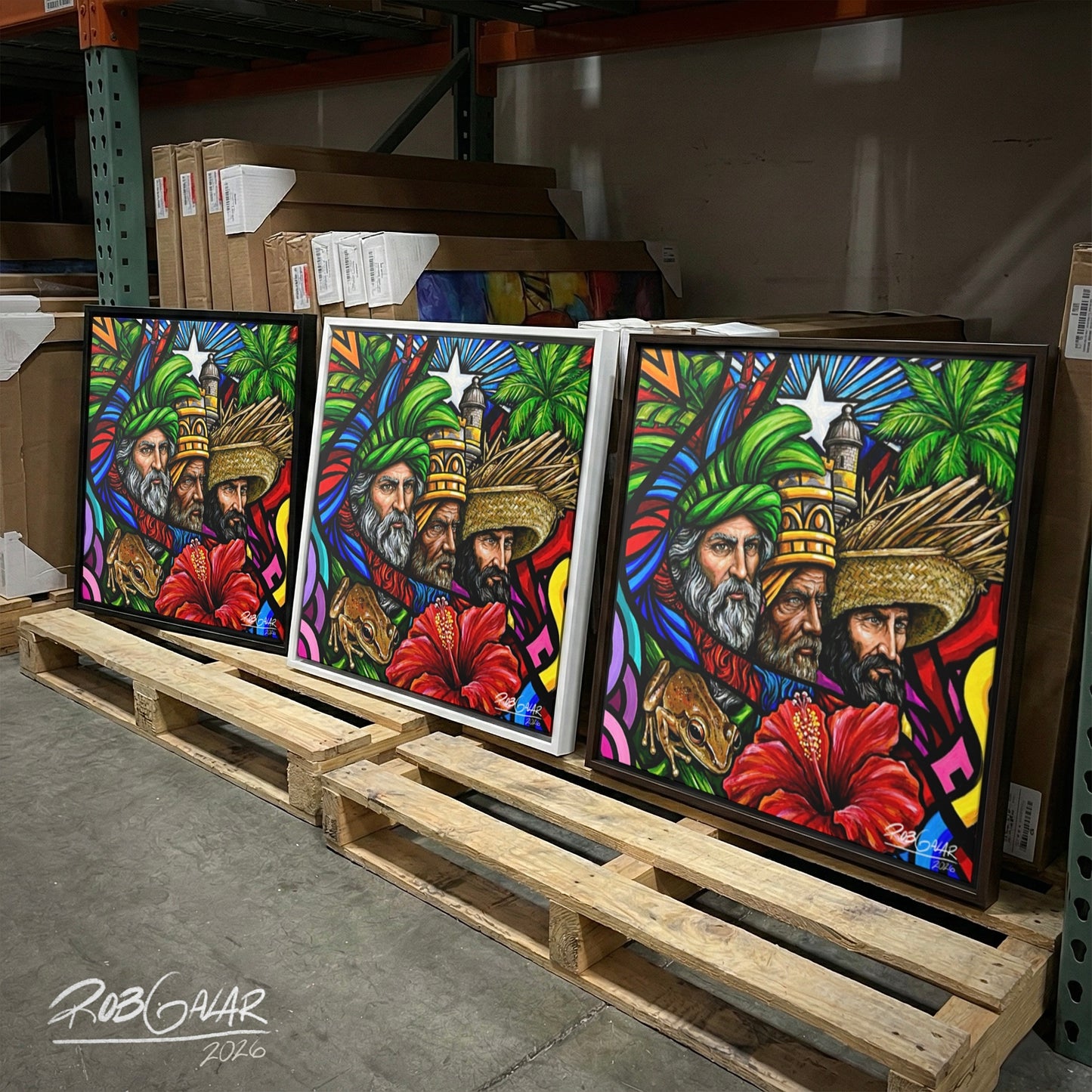 Completa tu orden en 3 pasos rápidos | Llévate la obra de arte de edición limitada - “TRES REYES DE ENERO” hecha por pintor puertorriqueño, en canvas de ALTA CALIDAD, enmarcada PREMIUM y entrega GRATIS a tu ciudad (ANTES QUE ACABE EL TIEMPO)