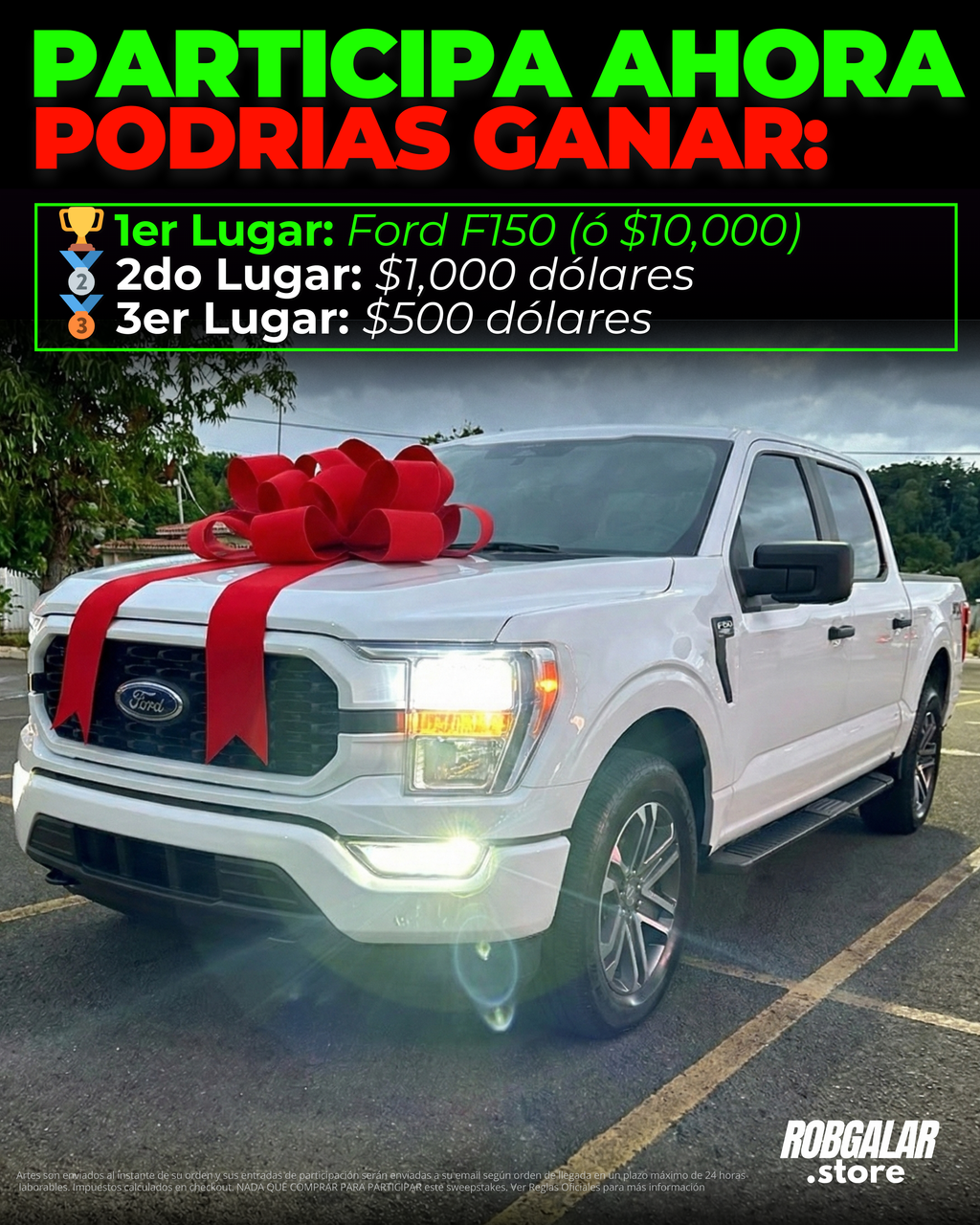 GIVEAWAY #1 / Completa tú orden en 3 Pasos - con la Compra de un ARTE DIGITAL, PARTICIPA al INSTANTE por GANAR: 🏆 1er Premio - Ford F150 (ó $10,000 dolares), 🥈2do - $1,000 y 🥉3er Premio: $500 dólares