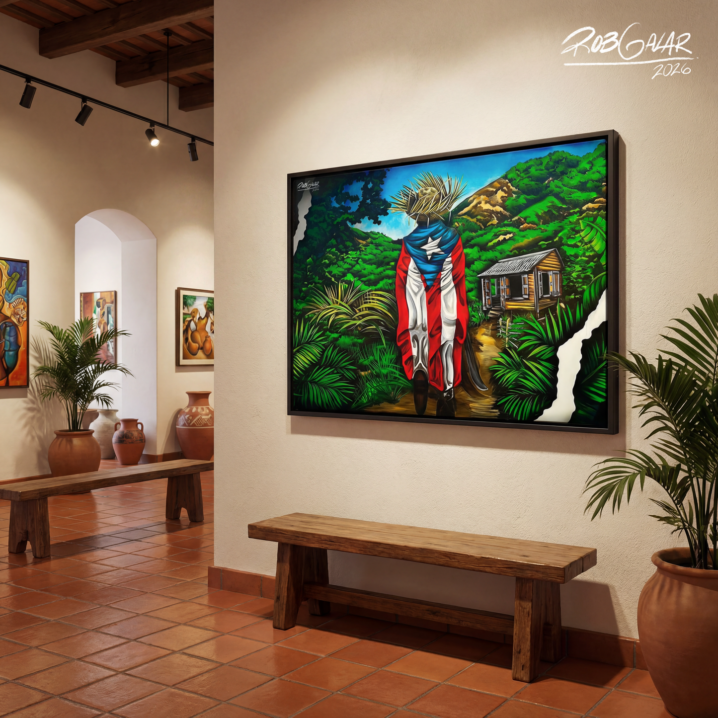 JIBARITO EN LA CASITA DEL CAMPO - Completa tu orden en 3 PASOS / Compra una OBRA DE ARTE EXCLUSIVA con impresión en CANVAS de ALTA CALIDAD, ENMARCADO PREMIUM y envío GRATUITO. Arte limitada, creada por artista puertorriqueño. ¡LISTA PARA TU ELECCIÓN!