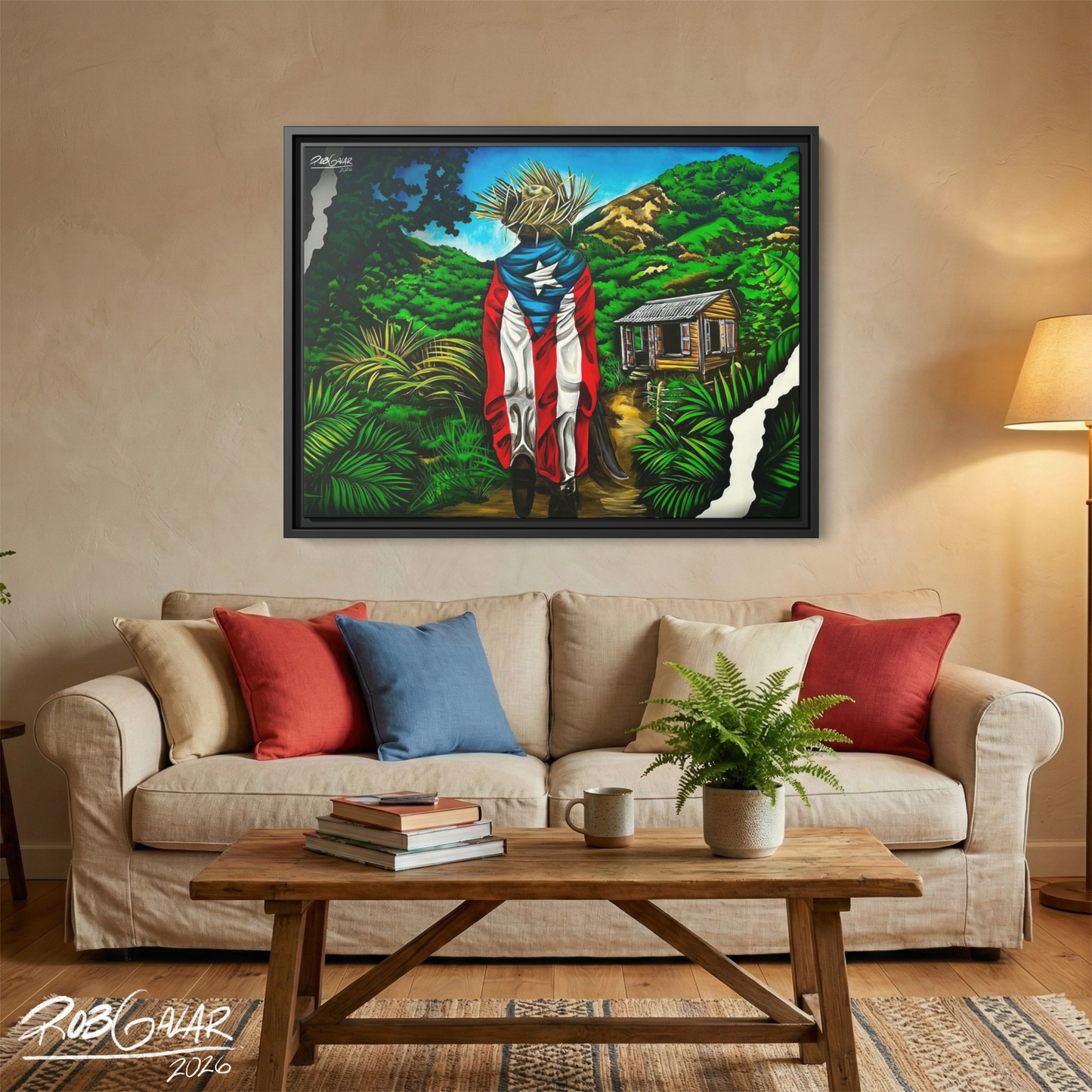 Completa tu orden en 3 pasos rápidos | Llévate la obra de arte de edición limitada - “JIBARITO EN LA CASITA DEL CAMPO” hecha por pintor puertorriqueño, en canvas de ALTA CALIDAD, enmarcada PREMIUM y entrega GRATIS a tu ciudad (ANTES QUE ACABE EL TIEMPO)