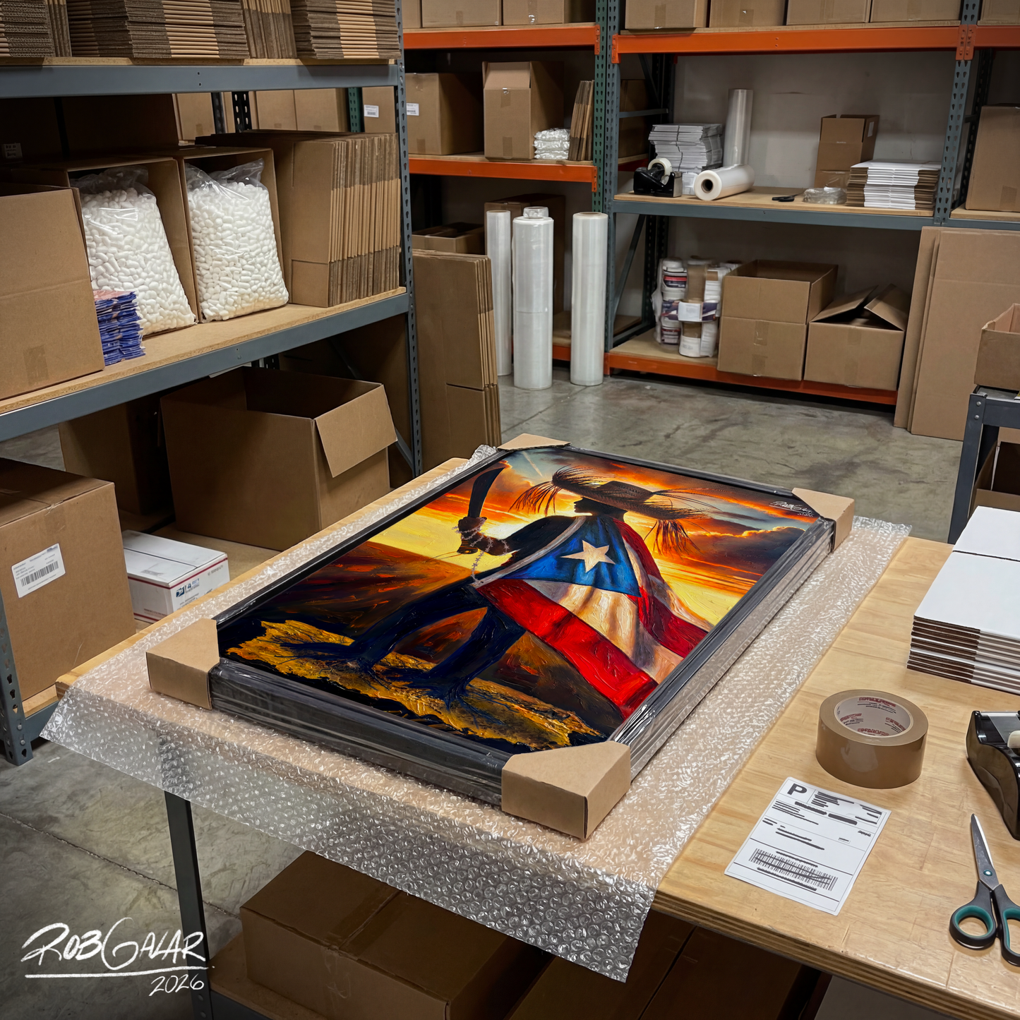 Completa tu orden en 3 pasos rápidos | Llévate la obra de arte de edición limitada - “YO DEFIENDO MI TIERRA” hecha por pintor puertorriqueño, en canvas de ALTA CALIDAD, enmarcada PREMIUM y entrega GRATIS a tu ciudad (ANTES QUE ACABE EL TIEMPO)