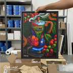 CAFÉ RICO! - Completa tu orden en 3 PASOS / LLÉVATE una OBRA DE ARTE (Matte) en PRINT CANVAS, ENMARCADA y ÚNICA en su especie. ARTE MUY LIMITADO creado por artista puertorriqueño. ¡LISTA Y PERFECTA para coleccionar!