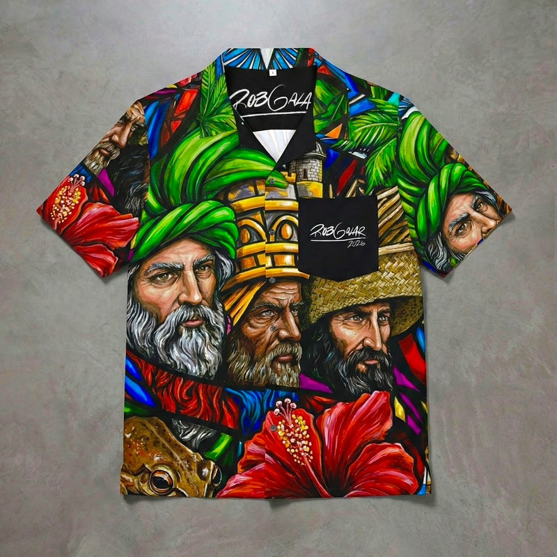 ¡TRES REYES DE ENERO! - Completa tu orden en 3 PASOS / LLÉVATE una Camisa de Botones en UNA SOLA PIEZA, ÚNICA, con un ARTE LIMITADO creado por el artista puertorriqueño LISTA Y PERFECTA para vestir ó REGALAR esta NAVIDAD!