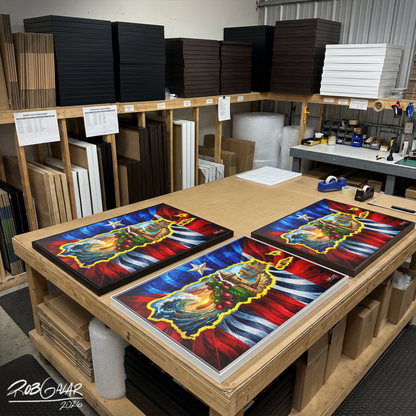 Completa tu orden en 3 pasos rápidos | Llévate la obra de arte de edición limitada - “SOY DE LA ISLA DEL ENCANTO” hecha por pintor puertorriqueño, en canvas de ALTA CALIDAD, enmarcada PREMIUM y entrega GRATIS a tu ciudad (ANTES QUE ACABE EL TIEMPO)