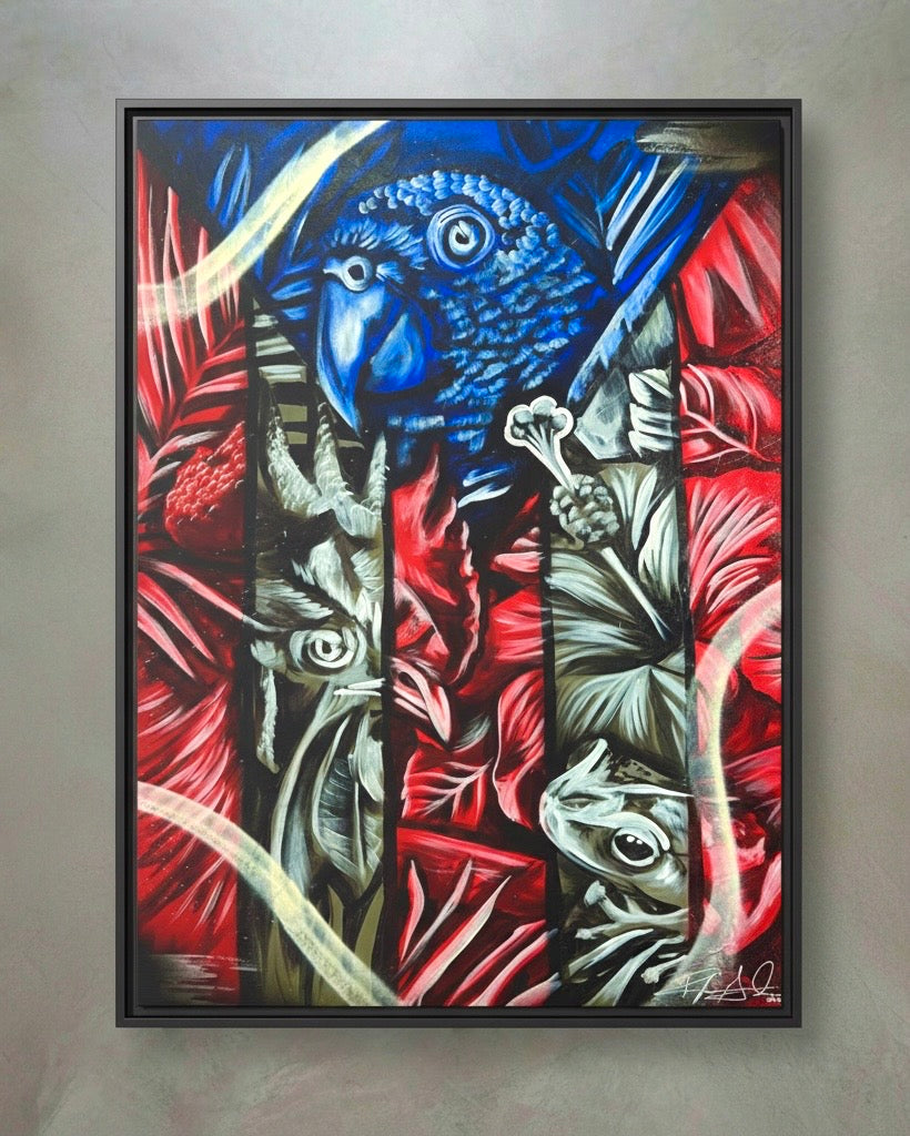 Completa tu orden en 3 pasos rápidos | Llévate la obra de arte de edición limitada - “MI NIDO X100PRE” hecha por pintor puertorriqueño, en canvas de ALTA CALIDAD, enmarcada PREMIUM y entrega GRATIS a tu ciudad (ANTES QUE ACABE EL TIEMPO)