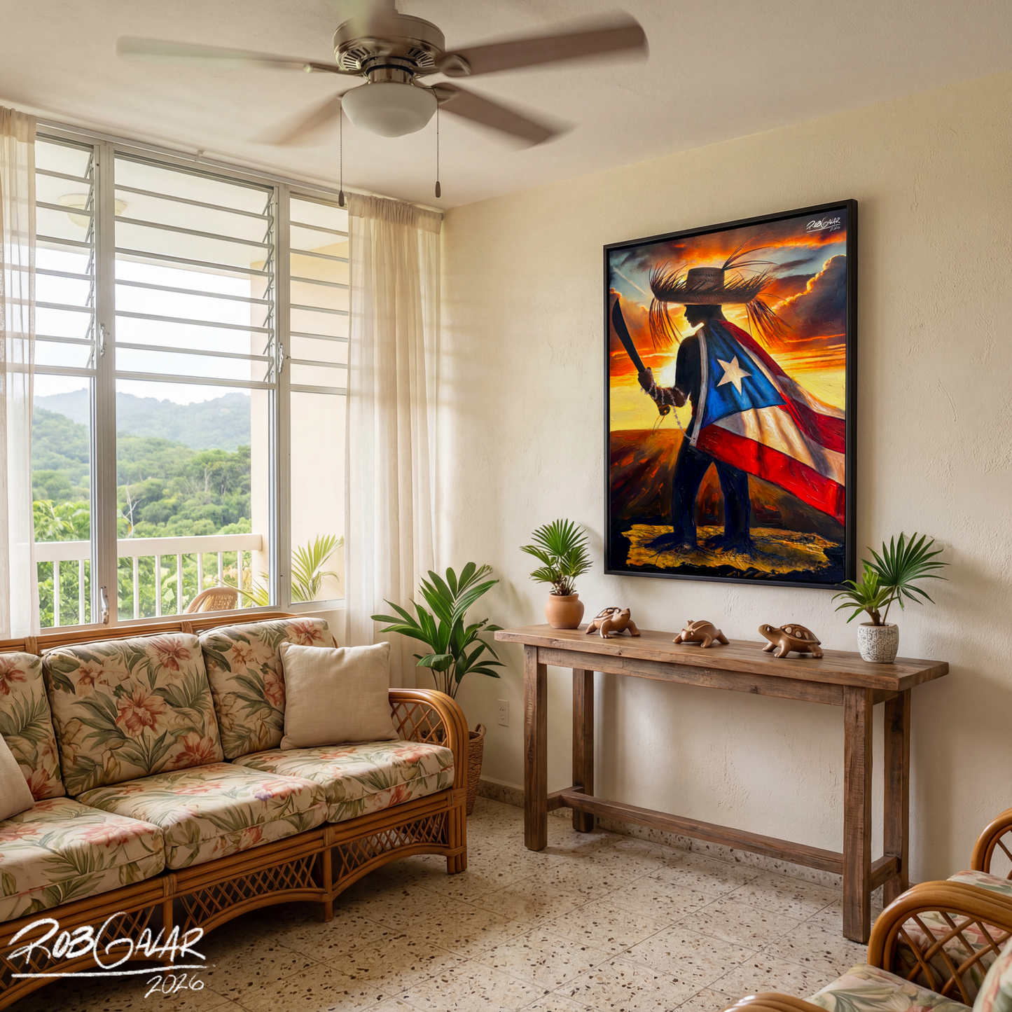 Completa tu orden en 3 pasos rápidos | Llévate la obra de arte de edición limitada - “YO DEFIENDO MI TIERRA” hecha por pintor puertorriqueño, en canvas de ALTA CALIDAD, enmarcada PREMIUM y entrega GRATIS a tu ciudad (ANTES QUE ACABE EL TIEMPO)