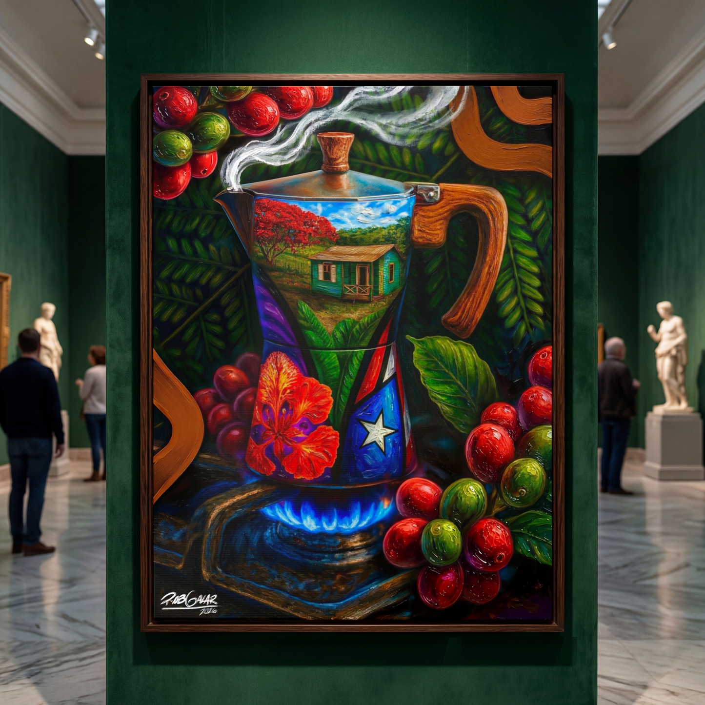 Completa tu orden en 3 pasos rápidos | Llévate la obra de arte de edición limitada - “CAFÉ RICO” hecha por pintor puertorriqueño, en canvas de ALTA CALIDAD, enmarcada PREMIUM y entrega GRATIS a tu ciudad (ANTES QUE ACABE EL TIEMPO)