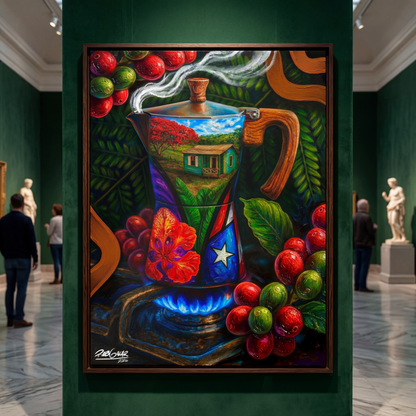Completa tu orden en 3 pasos rápidos | Llévate la obra de arte de edición limitada - “CAFÉ RICO” hecha por pintor puertorriqueño, en canvas de ALTA CALIDAD, enmarcada PREMIUM y entrega GRATIS a tu ciudad (ANTES QUE ACABE EL TIEMPO)