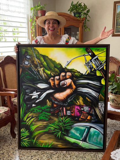 Completa tu orden en 3 pasos rápidos | Llévate la obra de arte de edición limitada - “HURACÁN MARÍA” hecha por pintor puertorriqueño, en canvas de ALTA CALIDAD, enmarcada PREMIUM y entrega GRATIS a tu ciudad (ANTES QUE ACABE EL TIEMPO)