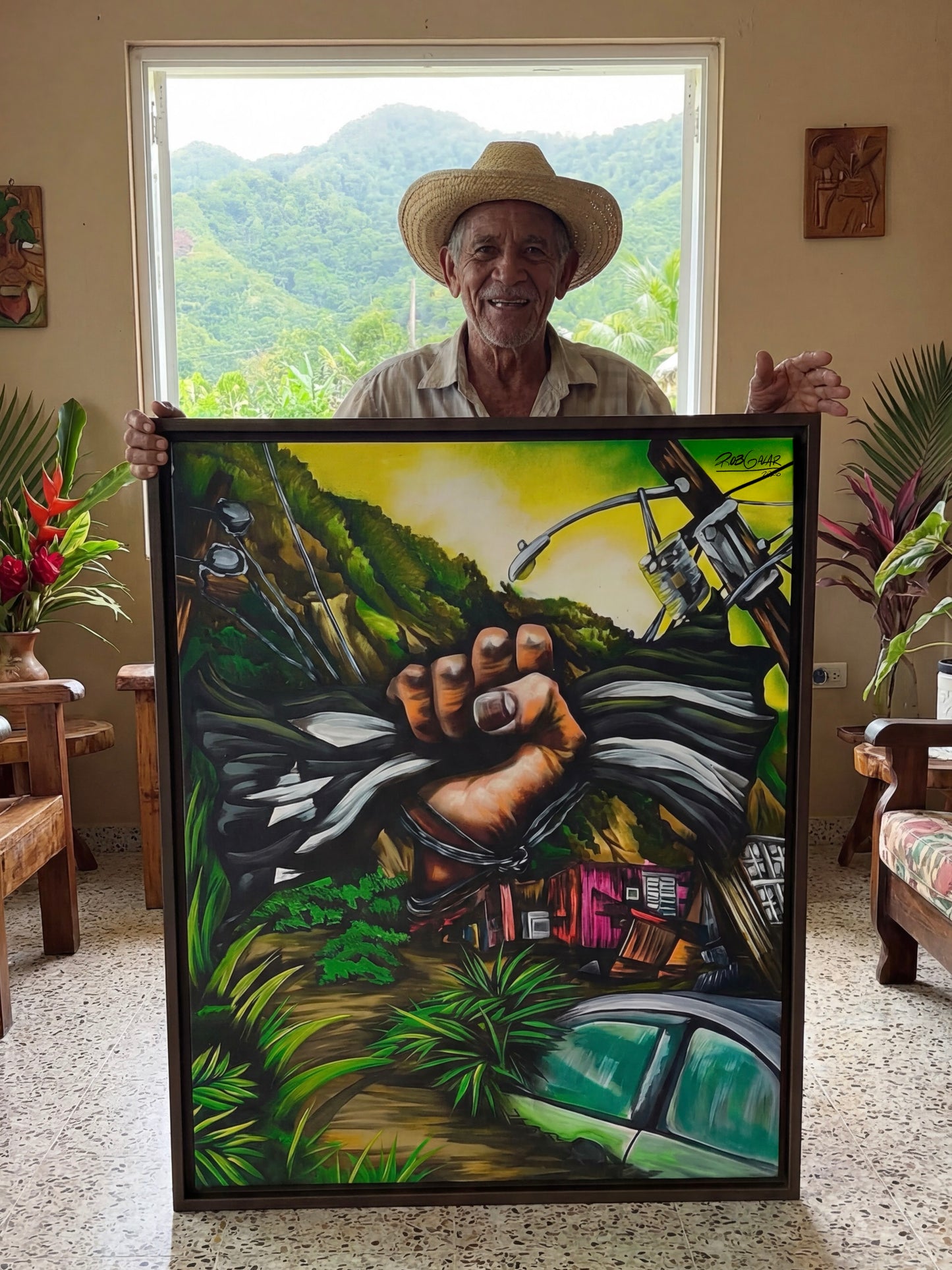 Completa tu orden en 3 pasos rápidos | Llévate la obra de arte de edición limitada - “HURACÁN MARÍA” hecha por pintor puertorriqueño, en canvas de ALTA CALIDAD, enmarcada PREMIUM y entrega GRATIS a tu ciudad (ANTES QUE ACABE EL TIEMPO)