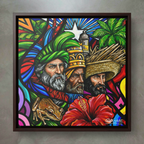 Canvas Tres Reyes marco espresso oscuro