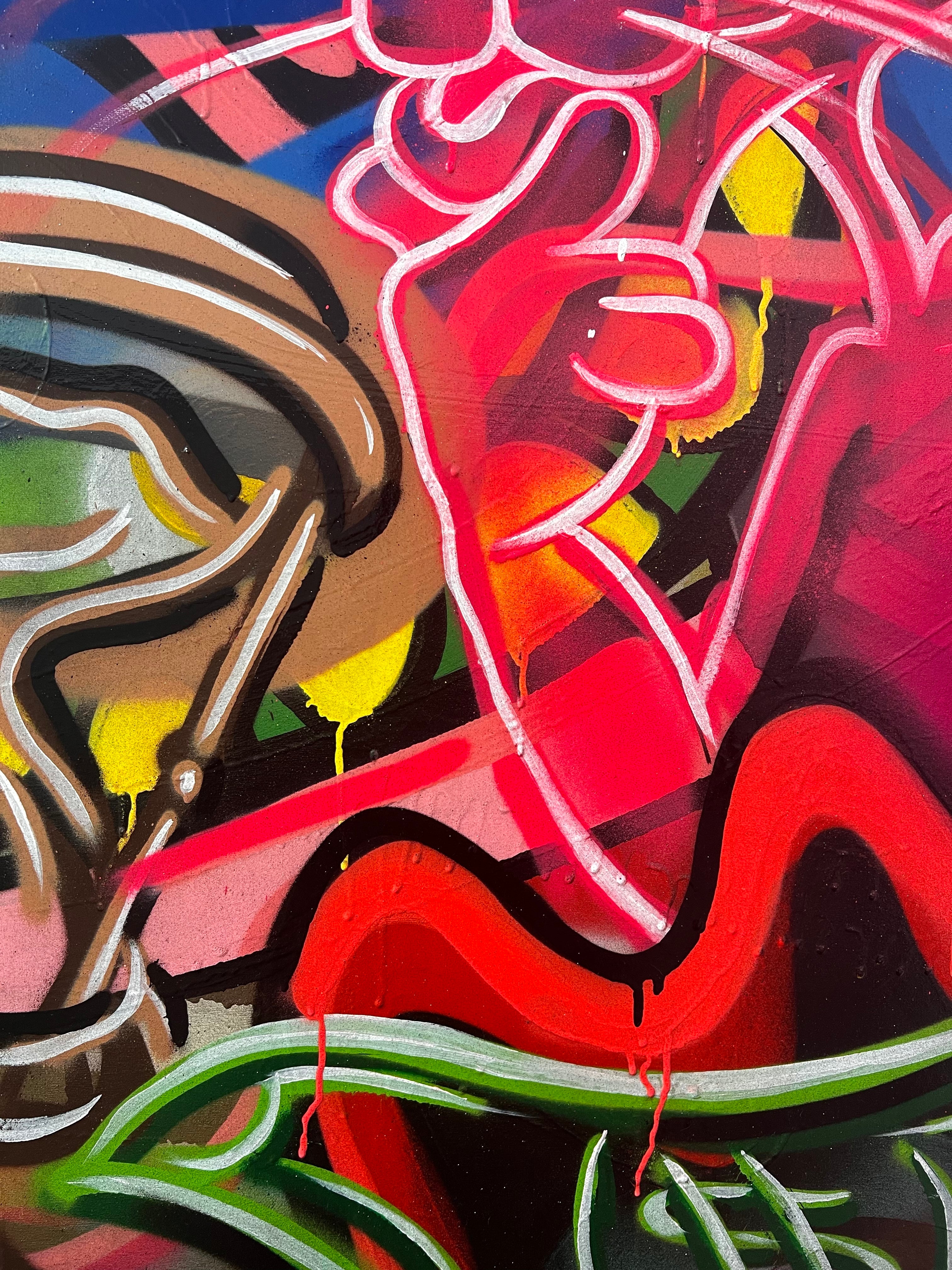 THE PINK TIME IS MONEY (ORIGINAL PAINTING)