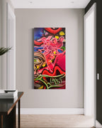 THE PINK TIME IS MONEY (ORIGINAL PAINTING)