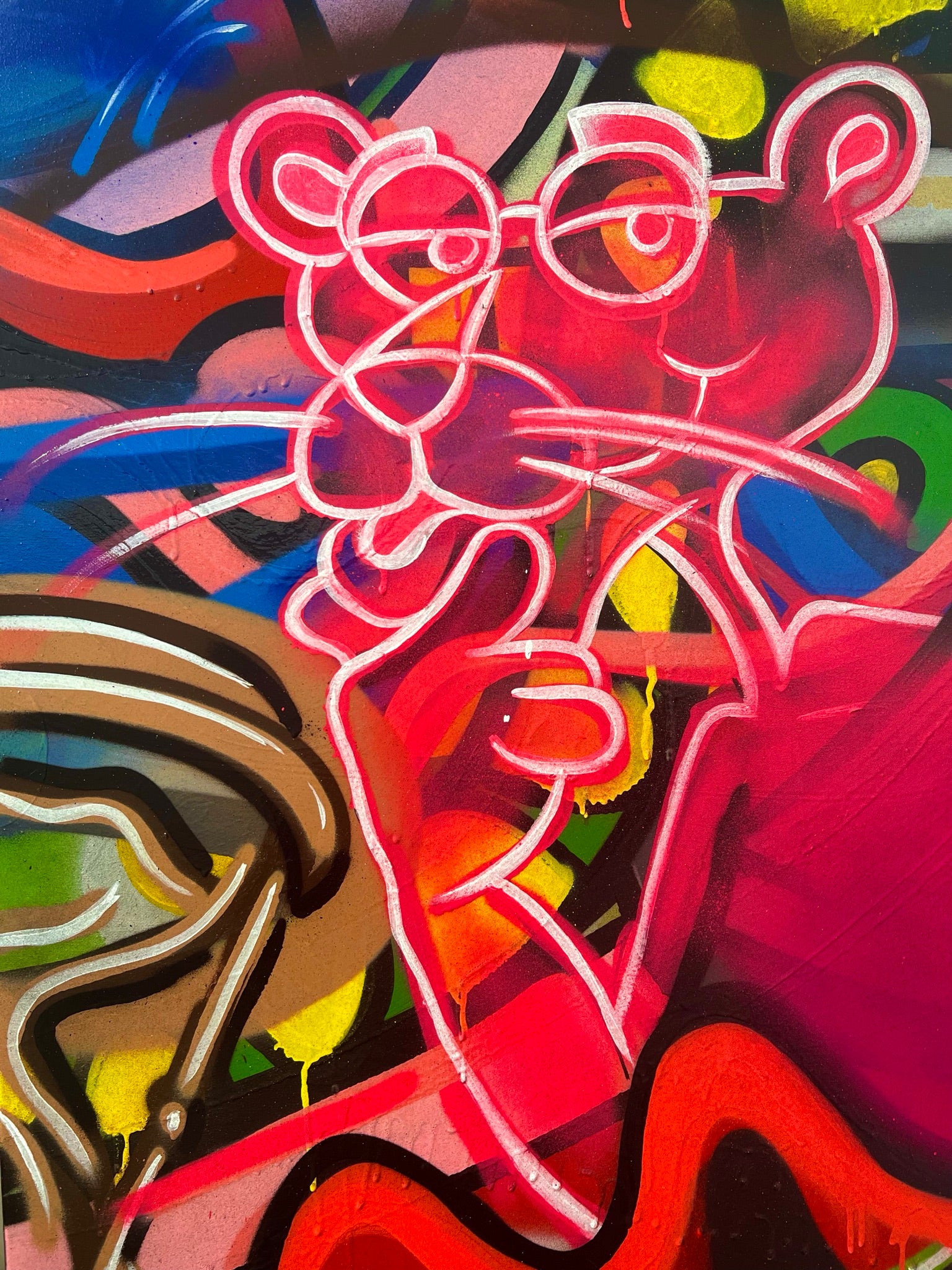 THE PINK TIME IS MONEY (ORIGINAL PAINTING)