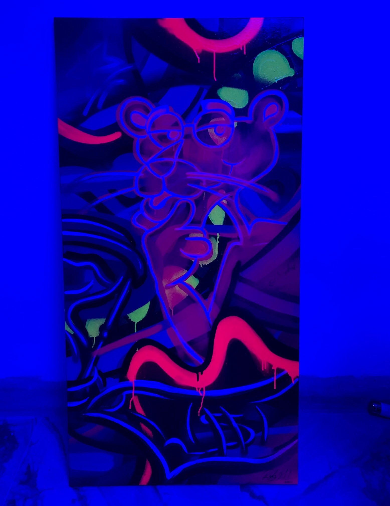 THE PINK TIME IS MONEY (ORIGINAL PAINTING)