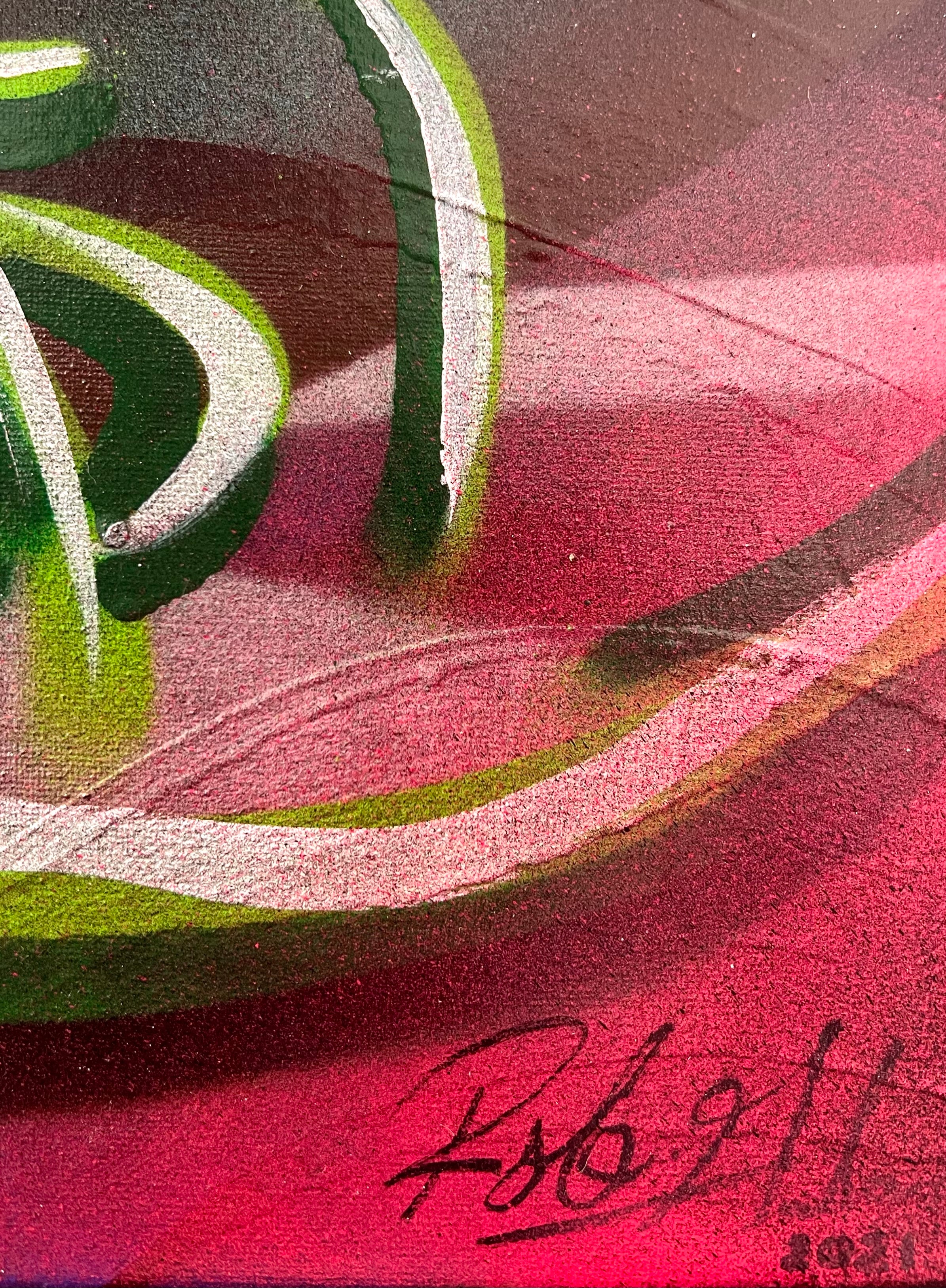 THE PINK TIME IS MONEY (ORIGINAL PAINTING)
