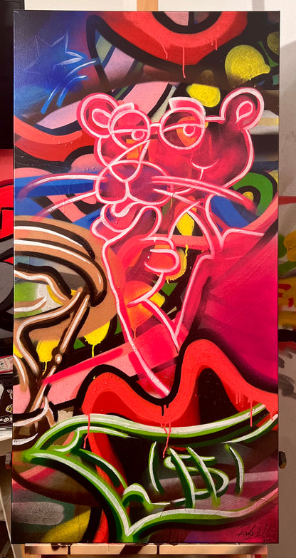 THE PINK TIME IS MONEY (Original Painting)